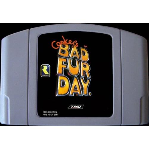 64 Bit Games ** Conkers Bad Fur Day English PAL Version ( chip save file, no need battery!! )