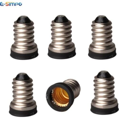 E-Simpo 8pcs/lot E14 to E12 Lamp Holder Converter, with E14 lamp base, E12 lamp holder