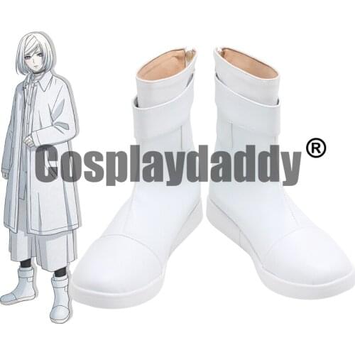 Akudama Drive Cutthroat Satsujinki Anime Cosplay White Shoes Mid Calf Boots X002
