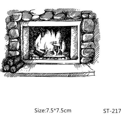 AZSG Fireplace Stove Fire Clear Stamps/Seals For DIY Scrapbooking/Card Making/Album Decorative Silicone Stamp Crafts