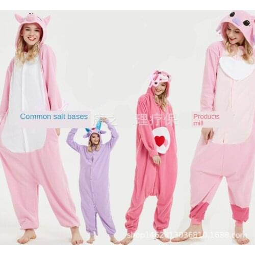 One-piece Pajamas Couple Wear Cute Cartoon Autumn and Winter Sleepwear Home Casual Wear Unisex Low Price Wholesale