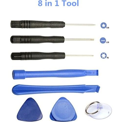 Cell Phone Reparing tools 8 in 1 Repair Pry Kit Opening Tools Pentalobe Torx Slotted screwdriver For iPhone 8 4S 5 5s 6 7 400pcs
