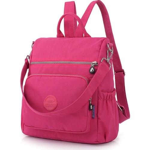 Classic School Backpack for Teenage Girls Backpacks Women Solid Famous Nylon Casual Computer Notebook Bagpack Summer