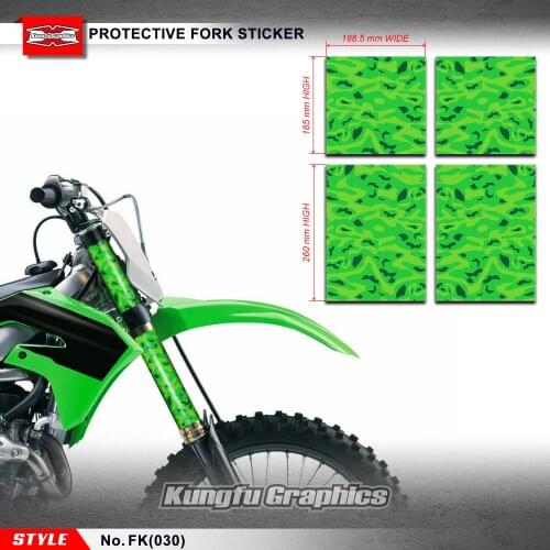 KUNGFU GRAPHICS Front Fork Tube Stickers Custom Vinyl Decals for MX Motocross Dirt Bike Off-Road, Green