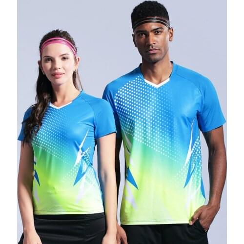 2019 New Running Sport Outdoor Quick Dry Breathable Badminton Shirt Women Men Joggers Table Tennis Training Team Game T-shirts