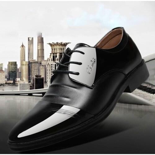 2019 New Men Shoes Spring Casual Dress Shoes England Big Yard Pointed Men Dress Shoes Casual Natural Leather Loafers rtg67