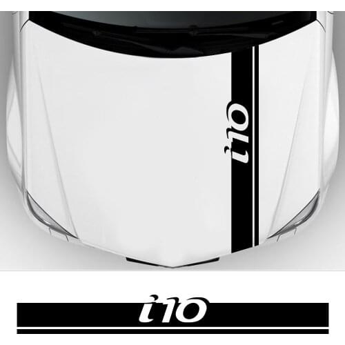 Racing Car Hood Wrap Cover Trim Stickers Auto Decoration Engine Bonnet Vinyl Film Stripes Decals For Hyundai i10 Car Accessories