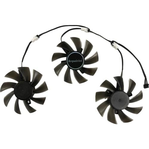 Repairist 3pcs/set PLD09210S12HH GTX1060 GPU VGA cooler Video fan For MSI GeForce GTX 1060 6G DUKE Graphics Card as replacement