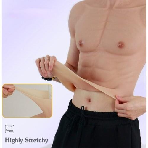 Silicone Muscle Suit for Man Cosplay Costume Male Fake Chest Bodysuit Realistic Simulation Muscles for Halloween