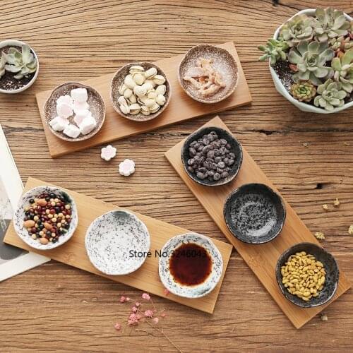 Japanese style dried fruit plate ceramic snacks snack plate creative snack fruit plate sauce dish small dish wooden plate