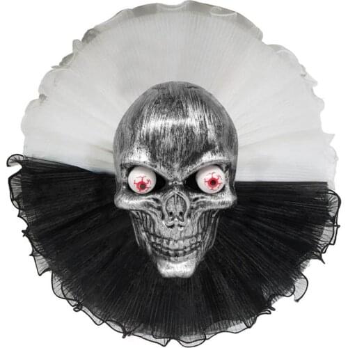2021 Halloween Decoration Skull Wreath Pendant Window Door Hanging Skeleton Head Garland Halloween Decor For Home Party Supplies