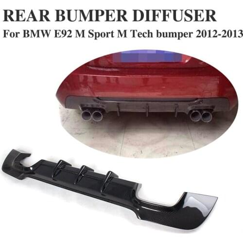 Carbon Fiber Rear Lip Diffuser Spoiler Back Bumper Exhaust protection For BMW 3 Series E92 E93 335i M Sport Coupe 2012 2013