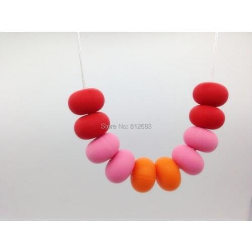 Mix color- Chewable, Nursing, Breastfeeding, Teething, Babywearing Chew Necklace - 100% Non Toxic BPA Free Silicone