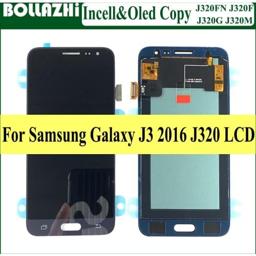 5.0"OLED INCELL LCD Display For Samsung Galaxy J3 2016 J320 J320A J320F J320P J320M J320Y J320FN Screen Touch Digitizer OledCopy