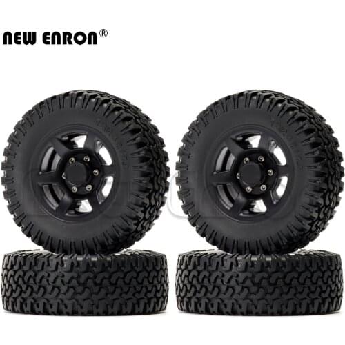 1/10 1.55" 4Pc Beadlock Plastic Wheel Rim Hub & 78MM RC Rubber Tire for RC Car Crawler RC4WD D90 TF2 Tamiya LC80 MST JIMNY Axial