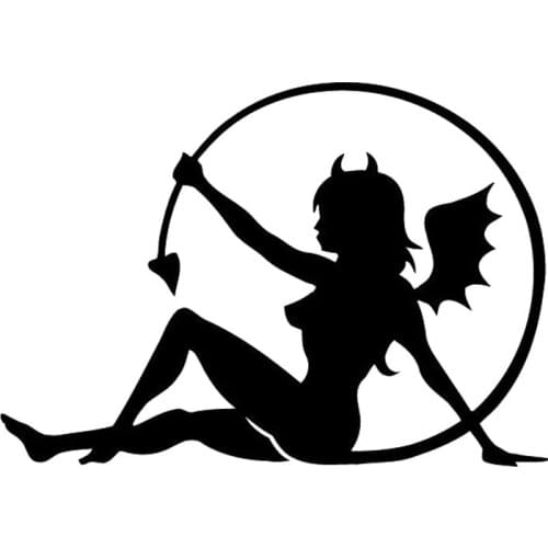 22x18cm Sexy Female Devil Elf Car Sticker Fashion PVC Body Window Decoration Accessories Decals 1 Pcs