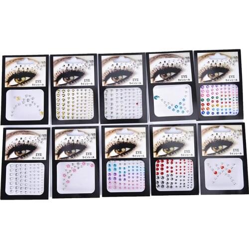 1PC Face Flash Tattoo Festival Party Body Glitter Face Art Tattoo Sticker Eye Decals Eye Shadow Concealer Dot Rhinestones Sticke