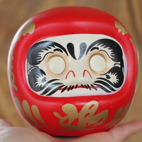 4 Inch Japanese Ceramic Daruma Doll Lucky Cat Fortune Ornament Money Box Office