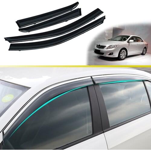 Car Styling Smoke Window For Toyota Corolla E140/E150 2007-2012 2013 Sun Rain exterior visor Deflector Guard Accessories 4PC
