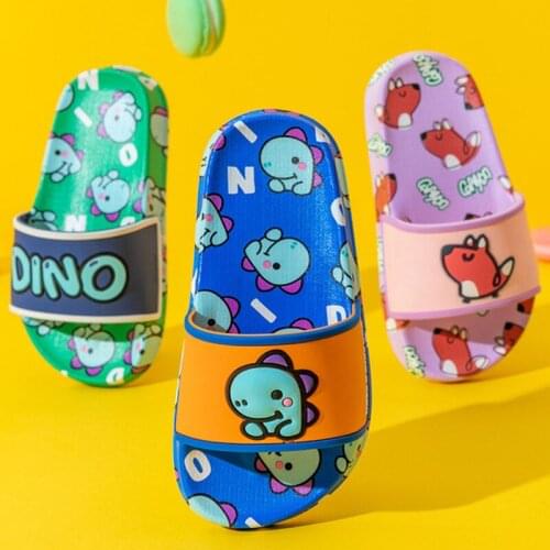 Free Shipping Summer Shoes Kids Girls Boys Slippers Cartoon Printed Slides Home Outdoor Children Baby Slippers Soft Sole 2021