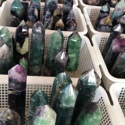 A Large Natural Colored Fluorite Crystal Point Natural Crystal Wand