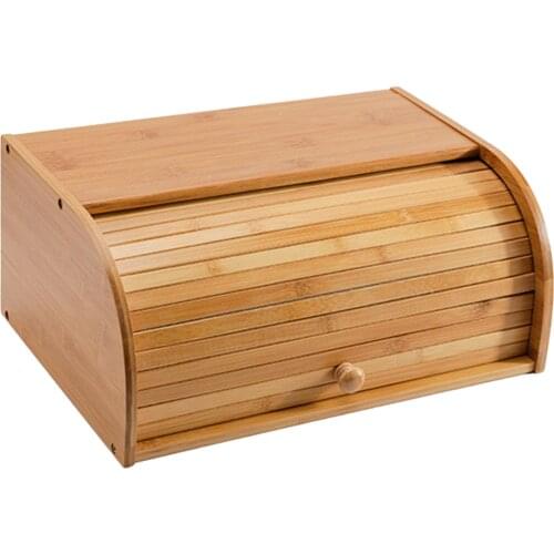 Wood Bread Box Pastry Dry Food Storage Kitchen Supplies Accessories Counter-top Breadbox Holder Bread Bin for Kitchen Bakery