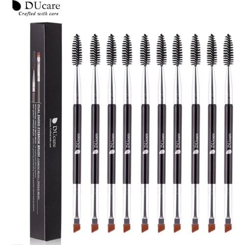 DUcare 3/5/10PCS Highlight Brush /Double headed Eyebrow Eyelash Brush Makeup BrushesThin hair Wholesale Angled Eyebrow Brush