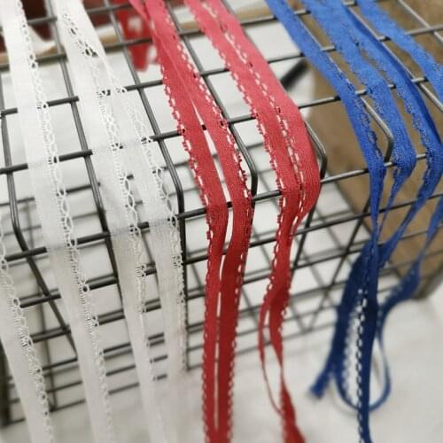 10Meters Stretch Elastic Red Blue Light Skin Pink Lace Trim Ribbon Headband Wedding Dress DIY Patchwork Sewing Accessorie