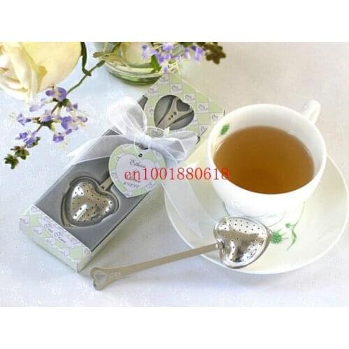 Fedex DHL Free shipping Heart Shape TeaTime Heart Tea Infuser Spoon With retial box For Weeding Party gift,100pcs/lot