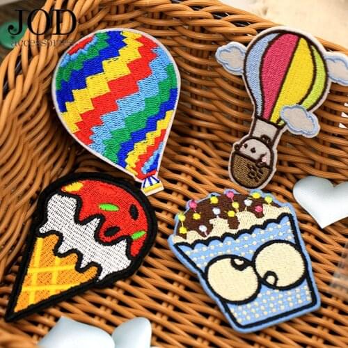 JOD Cute Balloon Ice Cream Cartoon Embroidery Cloth Patch Iron on Children Baby Clothes Sewing Stickers for Clothing Jacket Bag
