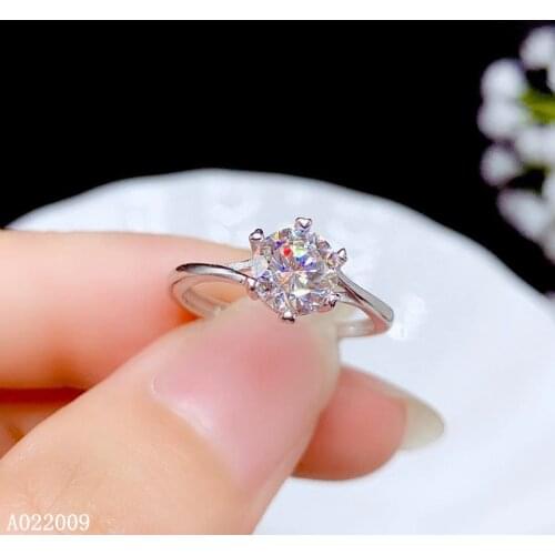 KJJEAXCMY Fine Jewelry Womens 925 Sterling Silver Inlaid 1 Carat Mosang Diam Fashion Ring