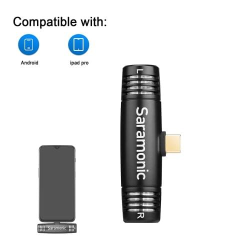 Saramonic SPMIC510 UC Compact Stereo Plug-and-play Microphone with Dual condenser for Android Devices with USB Type-C Connector