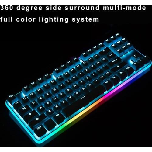 Ganss Backlight Mechanical Gaming Keyboard 87 PBT Keys Brown Cherry MX Swiches Wired USB Game Keyboard