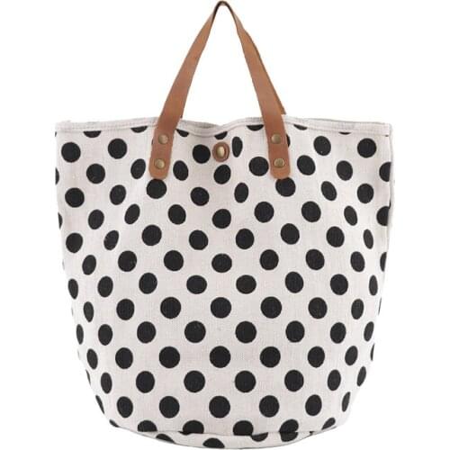 Fashion Wave Point Canvas Bucket Bag For Women Vintage Small Handbag Shopping Bag Female Casual Tote Bag Handbags Bolsas Mujer