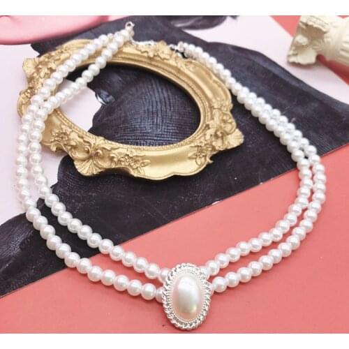 Trendy Pearl Choker Necklace Temperament Modern Personality Wedding Jewelry