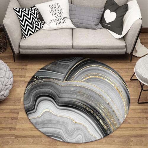 Modren Gray Gilt Marble Carpet Round In The Living Room Flannel Large Bathroom Rug Nordic Lounge Rug Coffee Table Floor Rug