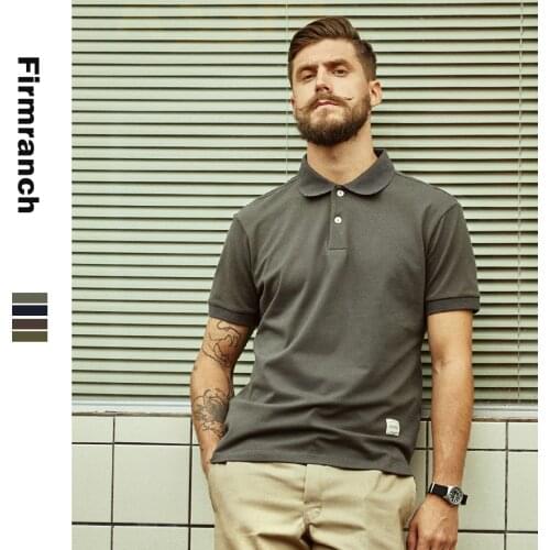 Firmranch 2021 Polo T-shirt For Men/Women Basic Tee Short American Vintage Cotton Classic Summer Moto Loose T-shirt Large