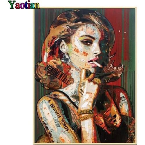 DIY 5D Diamond Painting Mosaic Full Cross Stitch Kit Rhinestone Diamond Embroidery Beautiful Woman Graffiti Pop Art