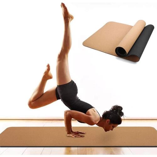Natural Cork Non-slip Exercise Mats TPE Yoga Mat For Fitness Sport Gymnastics Slimming Balance Training Pad Pilates Exercise 5mm