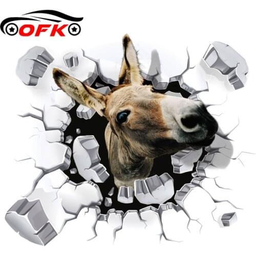 New Interesting Car Sticker 3D Donkey Decal Styling PVC 18cm*14cm