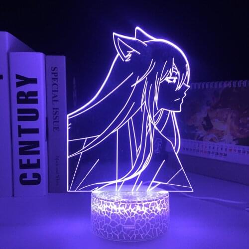 Teenage Girl Profile Animation Peripherals Beautiful Girl Figure Ornaments Acrylic Panel 3D LED Lamp for Festival Birthday Gifts