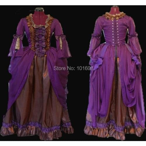 Tailored!Eras Purple Retro Renaissance Gothic medieval Reenactment Halloween Gothic Cosplay DRESS Colonial dresses HL-424