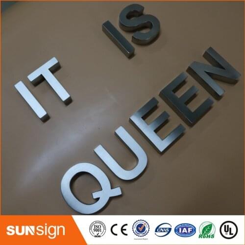 Custom advertising 3d sign letters brushed metal sign