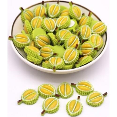 Durian 21*15mm Flat Back Resin Handicraft Supplies Refrigerator Wall Patch DIY Child Gift Clothing Jewelry Accessories 20pcs