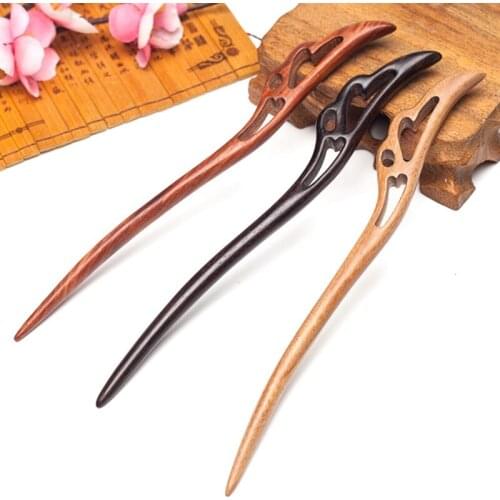 Simple wooden hair sticks pins diy Chinese Japanese wood casual hairwear head hairpins jewelry accessories ornaments for women