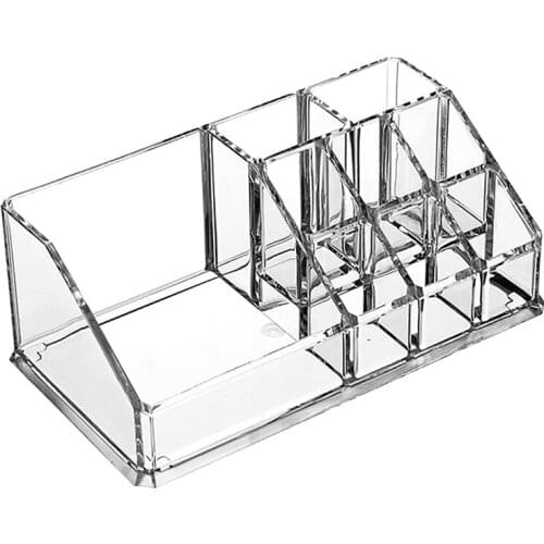 Transparent Grids Acrylic Makeup Organizer Lipstick Holder Display Rack Case Cosmetic Nail Polish Make Up Organiser Tool