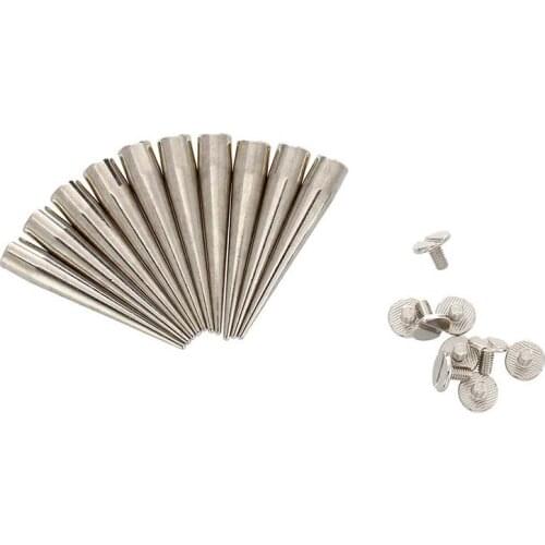 10 Set Silver Screw Bullet Rivet Spike Studs Spots DIY Rock Punk