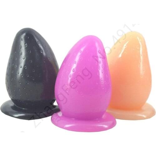 Dia 7.5cm Huge anal plug with suction cup strawberry big anal balls anus massage jelly anal stuffed stopper sex toys butt plug