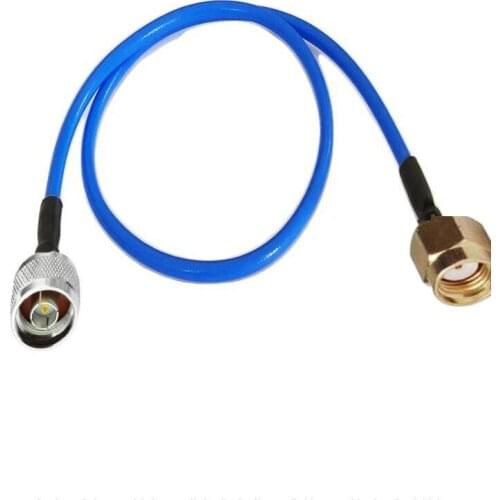 Blue RP-SMA Male to N Male Plug Connector RF coax Simi Rigid RG402 cable 50ohm 50cm 1m 3m 5m 10m