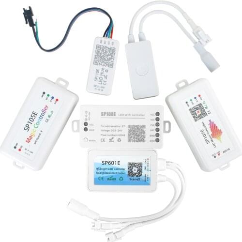 SP107E Music Controller for WS2812B Led Strip SP105E SP110E Bluetooth Wifi SK6812 RGBW APA102 WS2811 Pixels Tape Light DC5V-24V